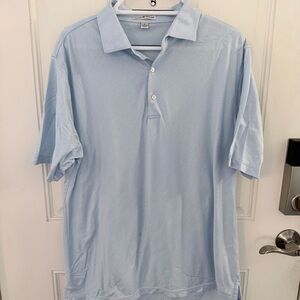 Peter Millar Cotton Polo Shirt L | Sky Blue Classic